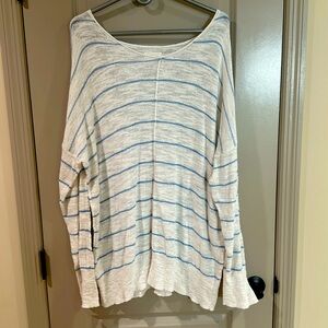 Lou & Grey (Loft) beachy vibe top. White with blue stripes in XL